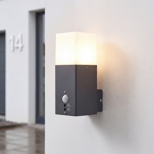 Außenlampe mit Bewegungsmelder Anthrazit E27 IP44 Wand