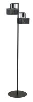 Schwarze Stehlampe Metall E27 gro&szlig; 160 cm 2-flammig