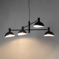 Pendelleuchte Schwarz Weiß Metall L:90 cm 4-flammig...