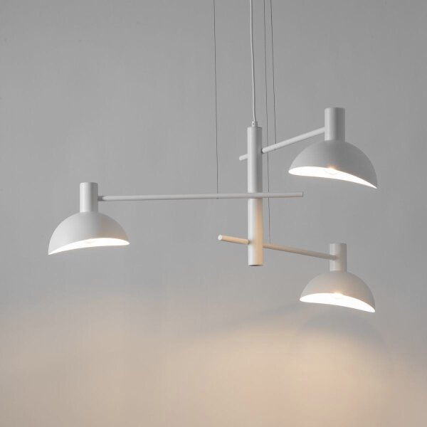 Weiße Pendelleuchte Metall 3-flammig B:75 cm E14 Modern