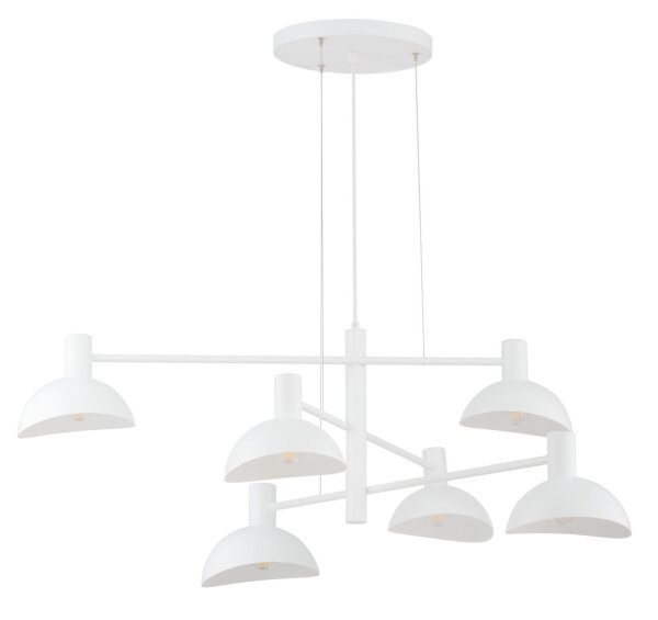 Moderne Pendelleuchte Weiß Metall E14 B:90 cm groß