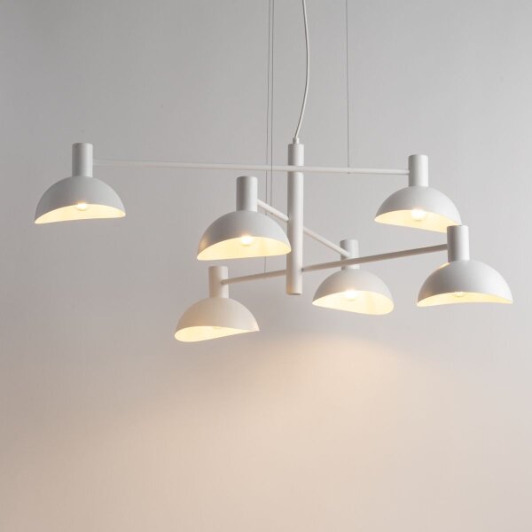Moderne Pendelleuchte Weiß Metall E14 B:90 cm groß
