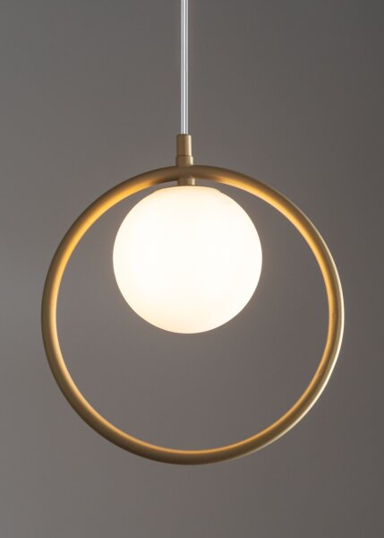 Hängelampe Metall Gold Glas Kugel Ø12 cm G9 Modern