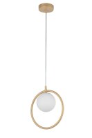 H&auml;ngelampe Metall Gold Glas Kugel &Oslash;12 cm G9...