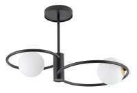 Blendarme Deckenleuchte Glas Schwarz Wei&szlig; G9 L:55 cm