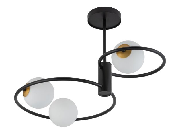 Deckenlampe Metall Glas Kugel Ø12 cm rund G9 3-flammig