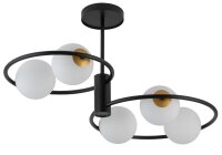 Schwarze Deckenleuchte Metall G9 5-flammige Glas Kugel