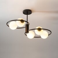 Schwarze Deckenleuchte Metall G9 5-flammige Glas Kugel