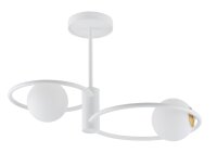 Weiße Deckenleuchte Modern Kugelschirm Glas Metall G9