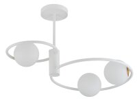 Gro&szlig;e Deckenleuchte Wei&szlig; Metall Glas B:64 cm G9 Modern