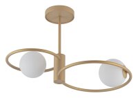Wohnliche Deckenleuchte Gold Metall Glas G9 2-flammig