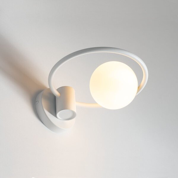 Runde Wandlampe Metall Glasschirm blendarm G9 Modern