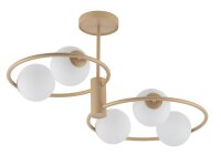 Gem&uuml;tliche Deckenlampe Glas Kugel Metall L:70 cm G9