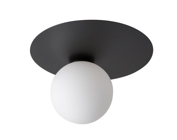 Glas Deckenlampe Metall Schwarz Kugel Ø14 cm gemütlich