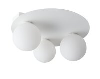 Weiße Deckenleuchte Metall Glas Ø21,1 cm G9...