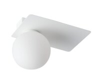 Weiße Deckenlampe Glas Metall eckig L:25 cm G9 klein