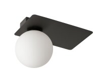 Schwarze Deckenlampe Glasschirm blendarm &Oslash;21,1 cm rund