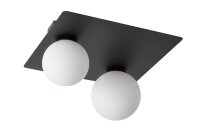 Schwarze Deckenleuchte Glas Metall 2-flmg G9 gem&uuml;tlich