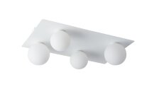 Deckenlampe Wei&szlig; Metall Glas wohnlich G9 L:62 cm...