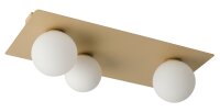 L&auml;ngliche Deckenleuchte Gold Glas Metall 62 cm 3-flmg