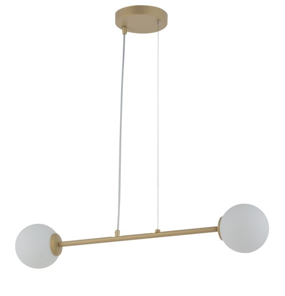 Längliche Pendelleuchte Gold Glas Kugel G9 bis 0,6 m