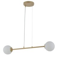 L&auml;ngliche Pendelleuchte Gold Glas Kugel G9 bis 0,6 m