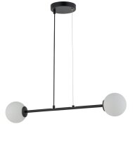 Schwarze Pendellampe Metall Glas Kugel &Oslash;12 cm...