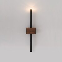 Schwarze Wandleuchte Metall Holz G9 B:11 cm wohnlich