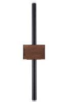 Moderne Wandleuchte Holz Schwarz Metall G9 H:50 cm