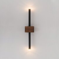 Moderne Wandleuchte Holz Schwarz Metall G9 H:50 cm