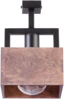 Kleine Deckenlampe Metall Holz B:16 cm E27 gem&uuml;tlich