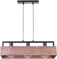 H&auml;ngelampe Holz Metall Schwarz E27 bis 0,8 m wohnlich