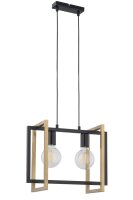 Metall H&auml;ngelampe Schwarz Gold E27 L:41 cm stilvoll