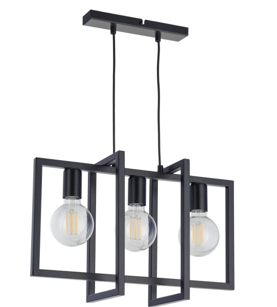 Schwarze Pendelleuchte 3-flammig Metall E27 Modern