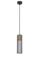 Pendelleuchte Zylinder Schwarz Gold GU10 akzentuiert
