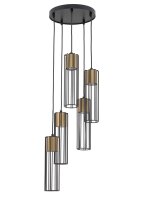 Schwarze H&auml;ngelampe Gold Metall Gitter GU10 dekorativ