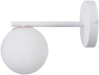 Weiße Wandlampe Metall Glas satiniert H:18 cm blendarm