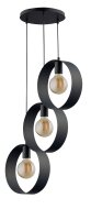 Dekorative H&auml;ngelampe Ringe Metall Schwarz B:45 cm E27