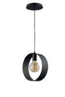 Metall H&auml;ngelampe Schwarz E27 L:25 cm dekorativ