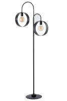 Gro&szlig;e Stehlampe Metall Schwarz Ringe 164 cm stilvoll