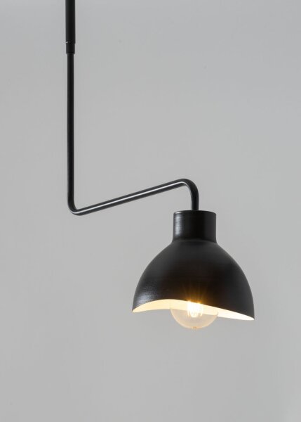 Deckenlampe 2-flammig Weiß Schwarz E27 L:93 cm länglich