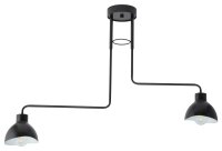 Deckenlampe 2-flammig Weiß Schwarz E27 L:93 cm...