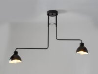 Deckenlampe 2-flammig Weiß Schwarz E27 L:93 cm...