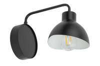 Schwarze Wandlampe Weiß Metall H:19 cm E27 stylisch