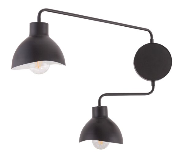 Wandlampe Mehrflammig Schwarz Weiß E27 H:44 cm stilvoll
