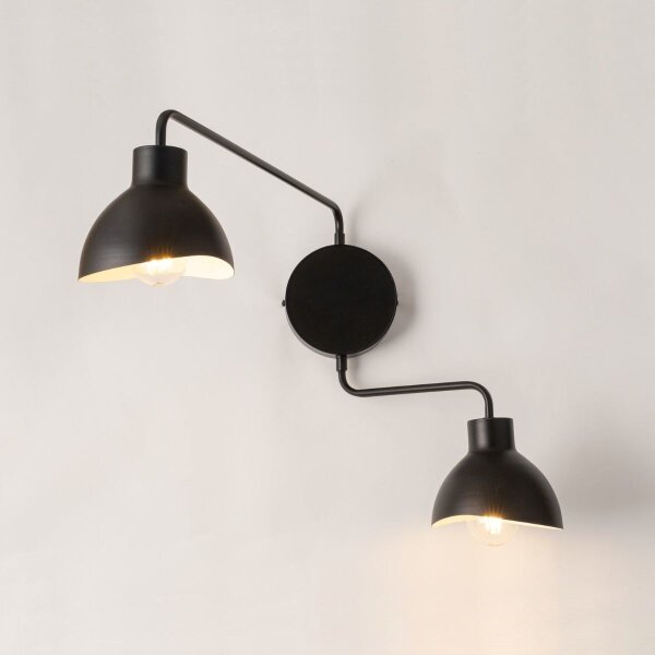 Wandlampe Mehrflammig Schwarz Weiß E27 H:44 cm stilvoll