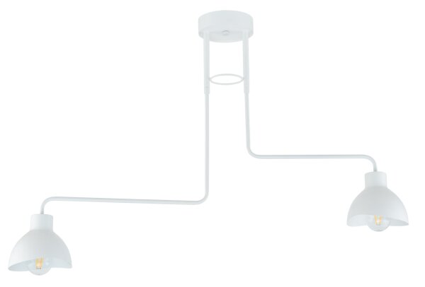 Weiße Deckenlampe Metall 2-flmg E27 bis 60W dekorativ