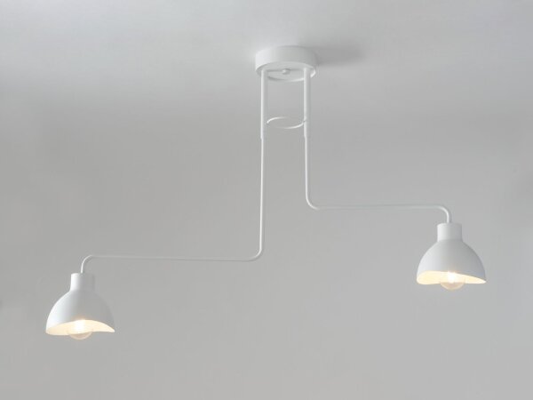 Weiße Deckenlampe Metall 2-flmg E27 bis 60W dekorativ