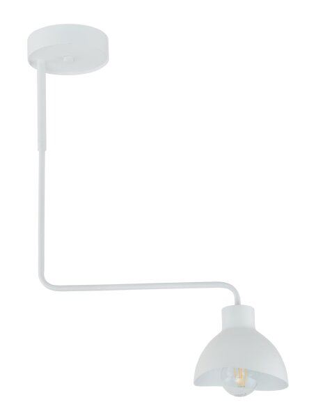Weiße Deckenleuchte Metall E27 H:60 cm auffällig