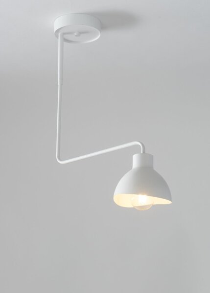 Weiße Deckenleuchte Metall E27 H:60 cm auffällig